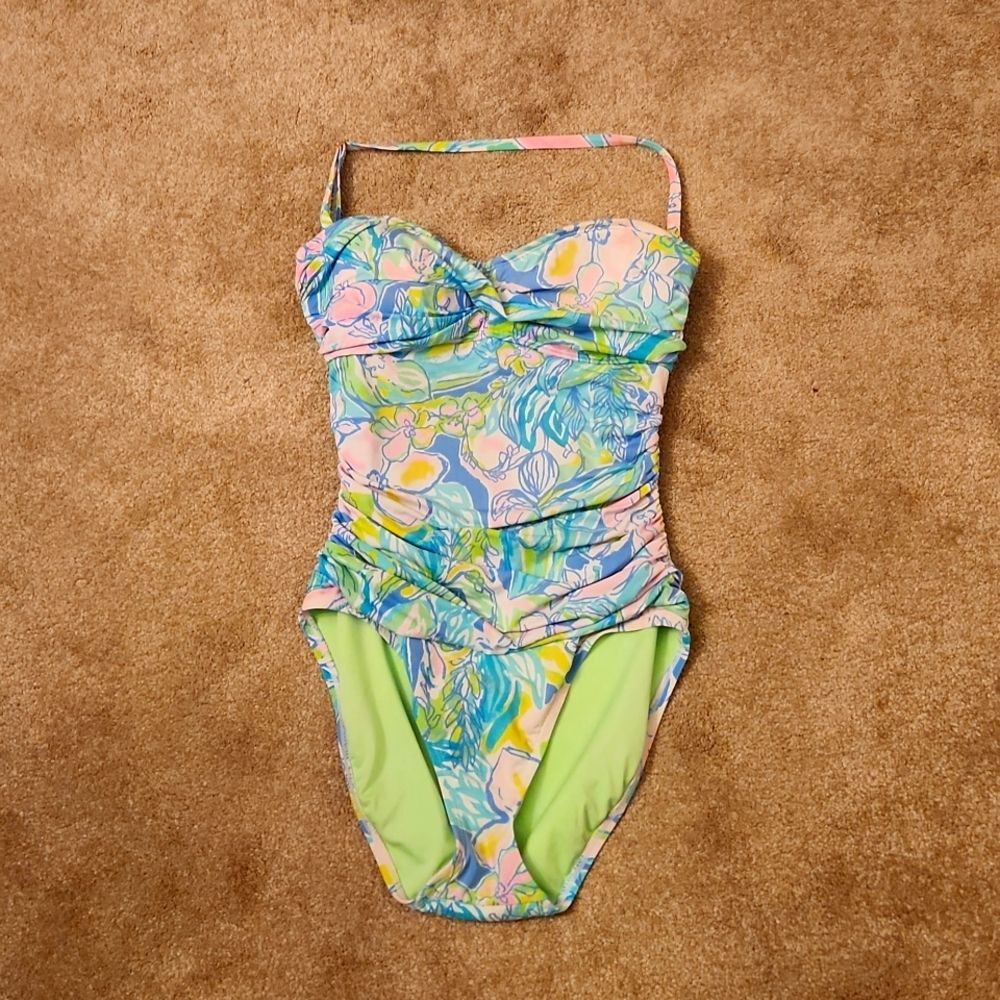 Lilly Pulitzer Flamenco One Piece Swimsuit w/ Removable Strap Size 4